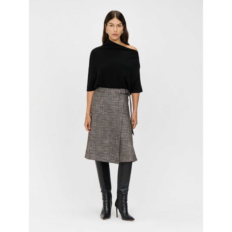 Veronika Maine European Check Belted Wrap Skirt image number 3